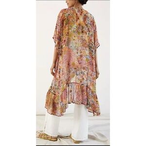 Anthropologie Floral Shimmer Kimono ~ One Size ~ Pristine